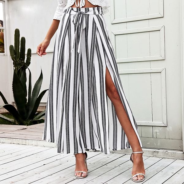 women leggings pants women high waist loose striped pants plus size side split women pants elastic cotton white wide leg trousers, Black;white
women leggings pants women high waist loose striped pants plus size side split women pants elastic cotton white wide leg trousers, Black;white