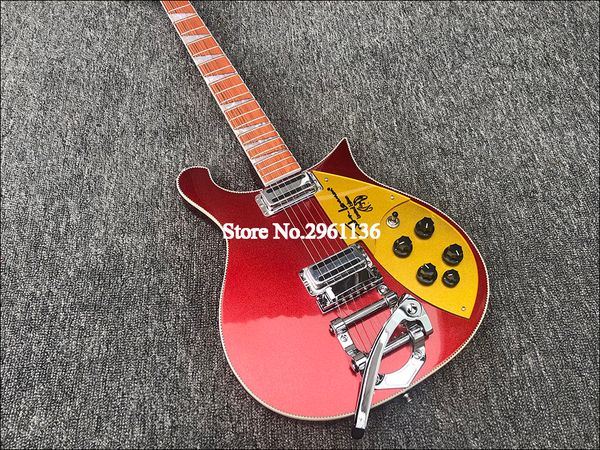 6 string electric guitar,ricken 660 electric guitar,neck through body,metallic red paint body with golden guard,fre
6 string electric guitar,ricken 660 electric guitar,neck through body,metallic red paint body with golden guard,fre
