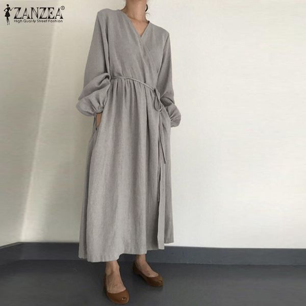 kaftan lantern sleeve sundress zanzea women linen maxi dress autumn casual one piece vestidos female v neck long robe plus size, Black;gray
kaftan lantern sleeve sundress zanzea women linen maxi dress autumn casual one piece vestidos female v neck long robe plus size, Black;gray