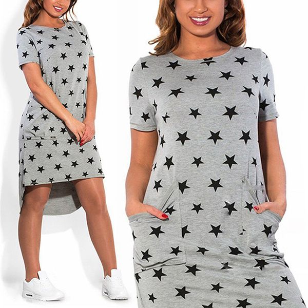 b 2019 women stars print dresses regular dress mini casual loose o-neck dress, Black;gray
b 2019 women stars print dresses regular dress mini casual loose o-neck dress, Black;gray