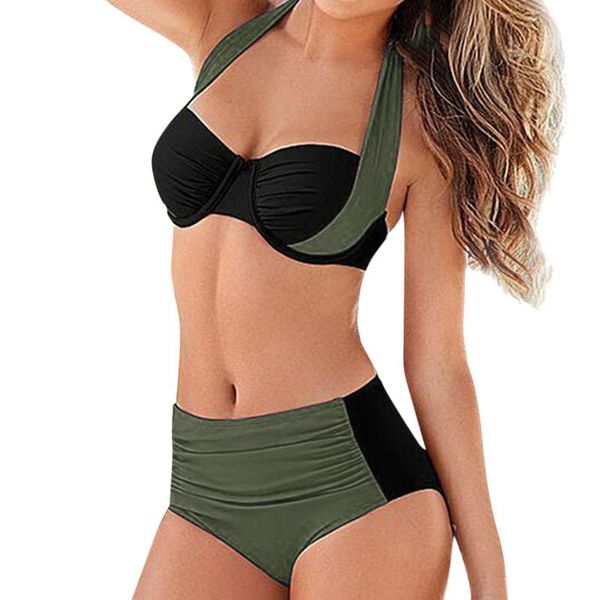 2019 fashion women 2 piece vintage solid high waist padded push-up bikini set swimsuit bathing suit swimwear l626
2019 fashion women 2 piece vintage solid high waist padded push-up bikini set swimsuit bathing suit swimwear l626