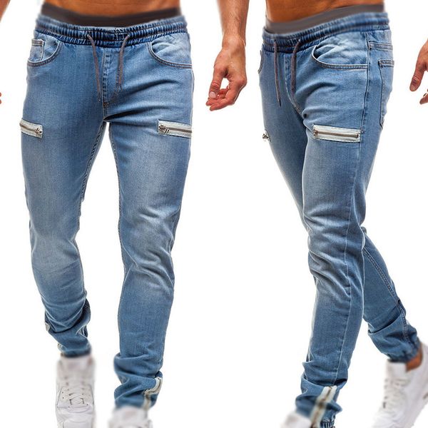 men's pants casual jeans zipper sweatpants wear-resistant 2019 men slim fit trousers new arrival, Blue
men's pants casual jeans zipper sweatpants wear-resistant 2019 men slim fit trousers new arrival, Blue
