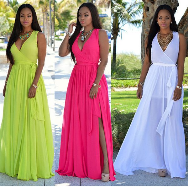 summer fashion designer dresses beach split large size deep v neck chiffon dress ladies causal clothing, Black;gray
summer fashion designer dresses beach split large size deep v neck chiffon dress ladies causal clothing, Black;gray