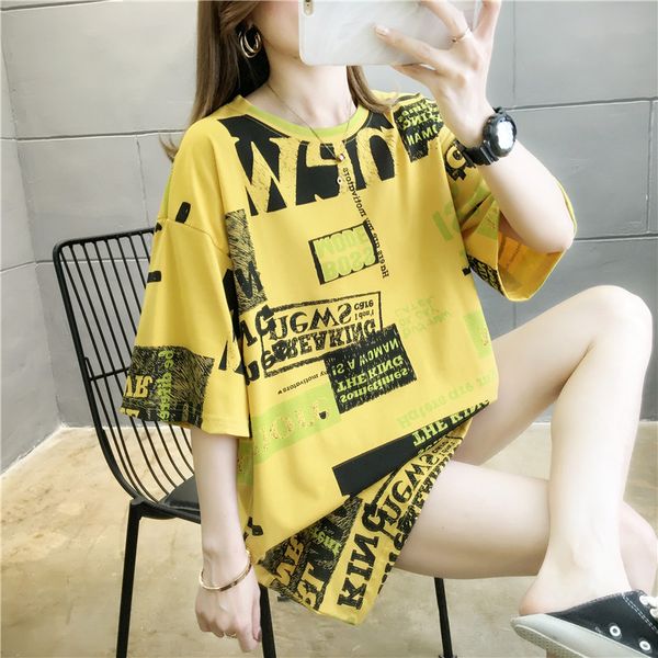 #0667 sumer yellow white t shirt women short sleeves cotton letter printed long t shirt women harajuku streetwear t-shirt o neck
#0667 sumer yellow white t shirt women short sleeves cotton letter printed long t shirt women harajuku streetwear t-shirt o neck