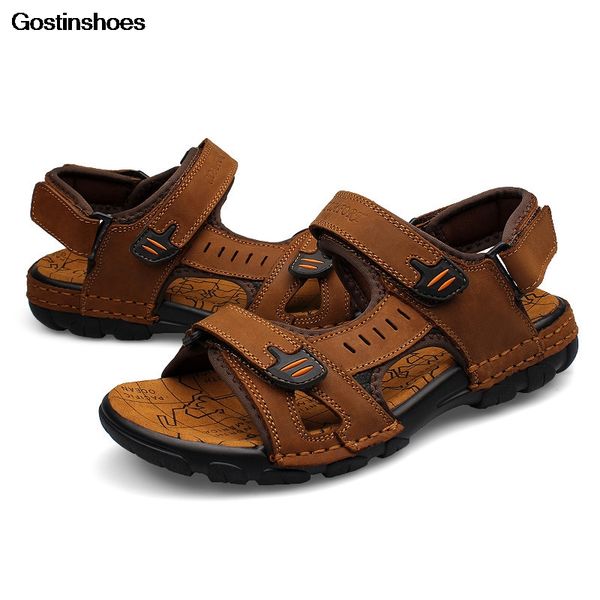 men sandals leather cowhide peep toe leather large size shoes men sandals summer genuine, Black
men sandals leather cowhide peep toe leather large size shoes men sandals summer genuine, Black