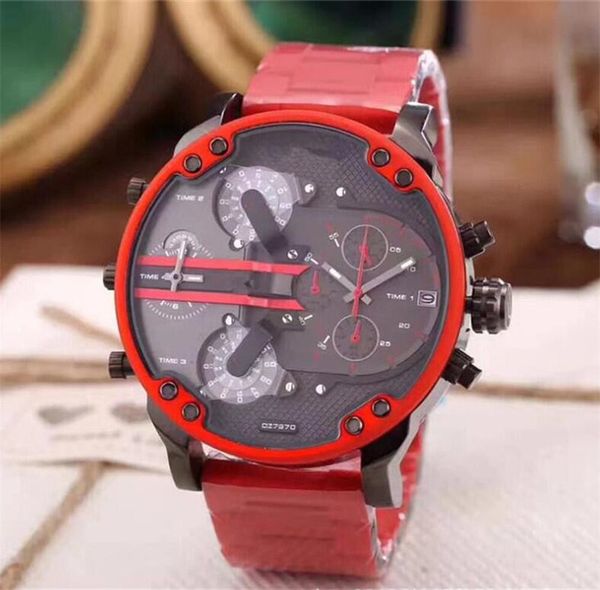 

Мужские часы Красный циферблат DZ 7370 бизнес повседневная Спорт кварцевые военные люксовый бренд часы