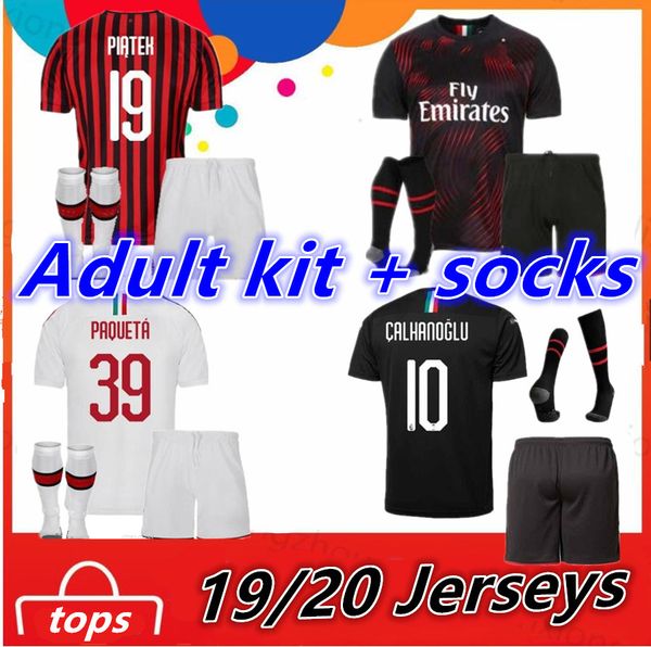 ac milan kit + socks soccer jersey 2019 2020 calhanoglu ac milan bakayoko 19 20 jersey suso football shirt men paqueta soccer shirt, Black 
ac milan kit + socks soccer jersey 2019 2020 calhanoglu ac milan bakayoko 19 20 jersey suso football shirt men paqueta soccer shirt, Black