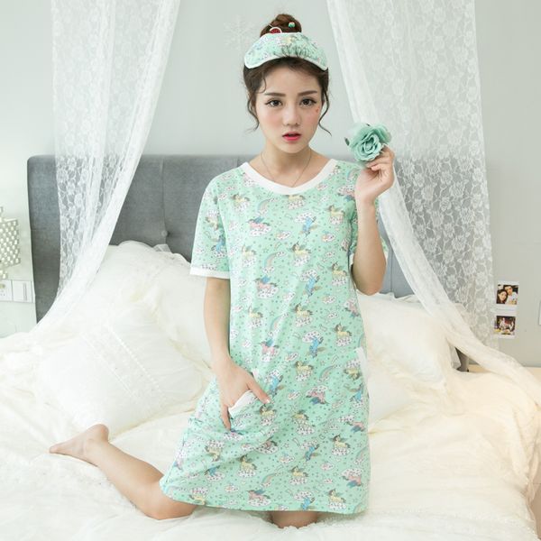 cotton nightgown women pajamas sweet girl lounge cute unicorn loose nightdress pullover sleeprobe short sleeve casual nightgown, Black;red
cotton nightgown women pajamas sweet girl lounge cute unicorn loose nightdress pullover sleeprobe short sleeve casual nightgown, Black;red