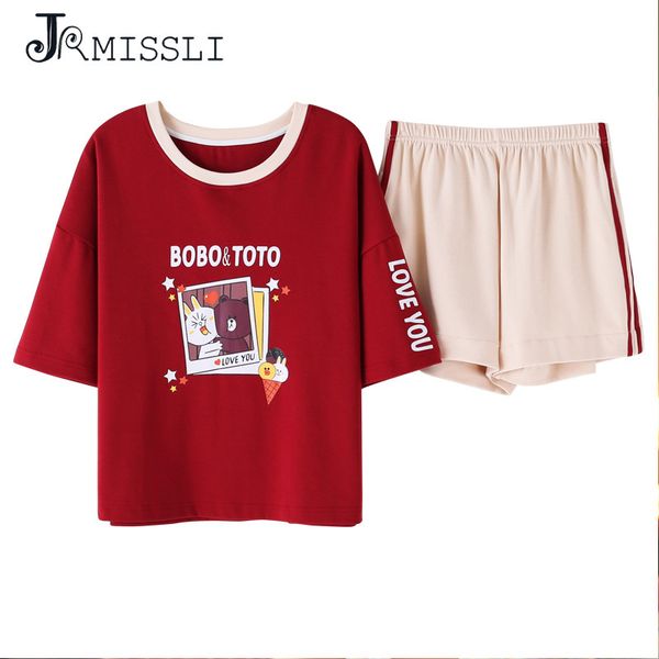 jrmissli red cartoon soft cotton women pajamas sets 2 pieces suit home wear casual nightwear sleepwear, Blue;gray
jrmissli red cartoon soft cotton women pajamas sets 2 pieces suit home wear casual nightwear sleepwear, Blue;gray