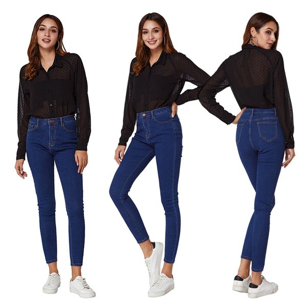 navy blue jeans high wasted jeans pants women's casual tight-up elastic button zipper denim trousers plus size
navy blue jeans high wasted jeans pants women's casual tight-up elastic button zipper denim trousers plus size