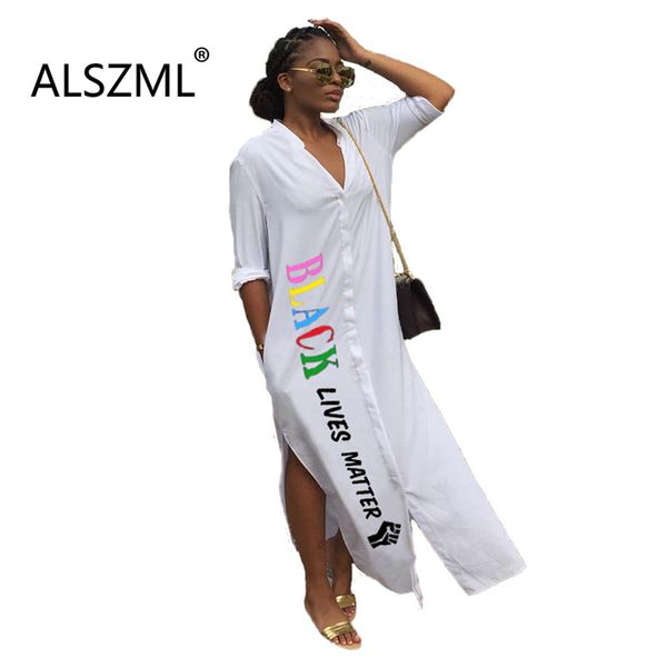 2020 recommend simple white v-neck pocket special design women dress letter printing casual lady fashion long dress, Black;gray
2020 recommend simple white v-neck pocket special design women dress letter printing casual lady fashion long dress, Black;gray