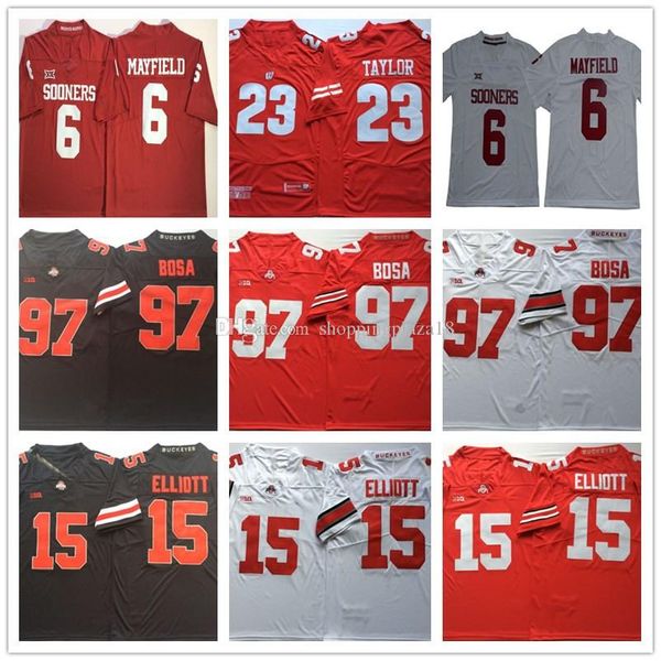 ncaa oklahoma sooners 6 baker mayfield 16 russell wilson 23 taylor ohio state buckeyes 15 elliott 97 bosa college football jerseys stitched, Black;red
ncaa oklahoma sooners 6 baker mayfield 16 russell wilson 23 taylor ohio state buckeyes 15 elliott 97 bosa college football jerseys stitched, Black;red