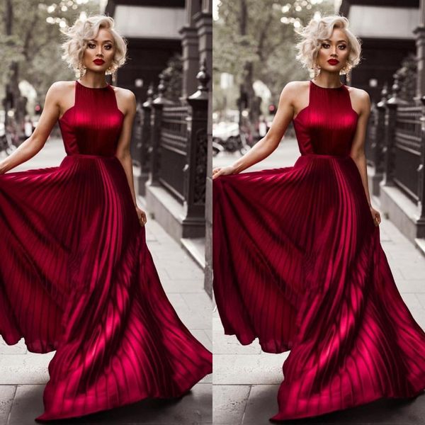 2020 burgundy halter a line wrinkles long prom dresses blake lively evening gowns celebrity dress for red carpet gossip girl party wear, Black
2020 burgundy halter a line wrinkles long prom dresses blake lively evening gowns celebrity dress for red carpet gossip girl party wear, Black