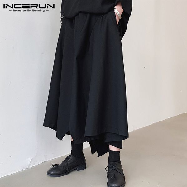 men's pants incerun fashion men wide leg button loose solid streetwear drop-crotch skirts trousers 2021 joggers chic pantalon 5xl, Black
men's pants incerun fashion men wide leg button loose solid streetwear drop-crotch skirts trousers 2021 joggers chic pantalon 5xl, Black