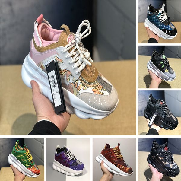 With Box Designer Chain Reaction Mens Outdoor Sports Casual Shoes Fashion Luxury Womens Shoes Link-Embossed Sole Lightweight Trainers