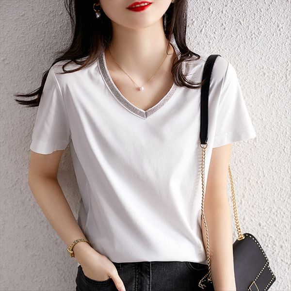 summer 2020 v-neck short sleeve white loose versatile women's fashion 01406 summer 2020 v-neck short sleeve white loose versatile t-shi
summer 2020 v-neck short sleeve white loose versatile women's fashion 01406 summer 2020 v-neck short sleeve white loose versatile t-shi