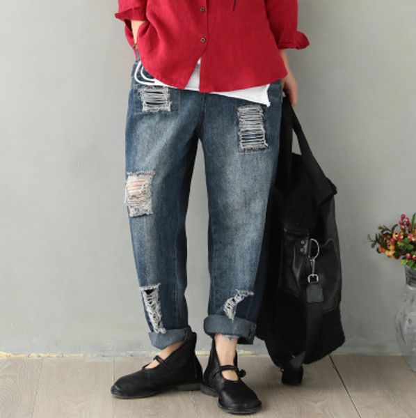 runback ripped jeans for women cotton denim holes harlan pants retro loose casual plus size jeans femme blue woman clothes
runback ripped jeans for women cotton denim holes harlan pants retro loose casual plus size jeans femme blue woman clothes