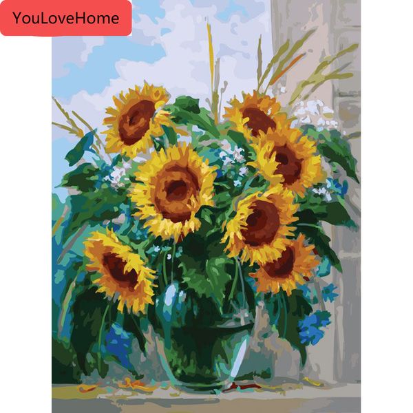 painting by numbers sunflower in vase kits drawing canvas handpainted diy oil painting pictures home decoration art canvas 
painting by numbers sunflower in vase kits drawing canvas handpainted diy oil painting pictures home decoration art canvas