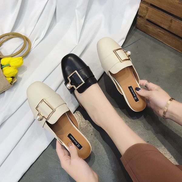 single-shoe female 2020 semi-slippers summer fashion wear wild flat loafers sandals women slippers house shoes, Black
single-shoe female 2020 semi-slippers summer fashion wear wild flat loafers sandals women slippers house shoes, Black