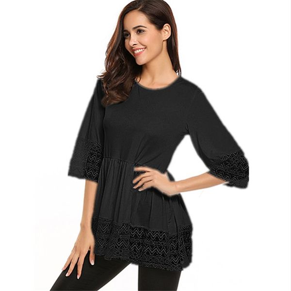 womens o neck and shirts 2019 fashion lace patchwork t-shirt half sleeve tunic shirt jumper blusas femininas, White
womens o neck and shirts 2019 fashion lace patchwork t-shirt half sleeve tunic shirt jumper blusas femininas, White