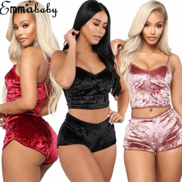 velvet 2 piece set women halter cami crop with shorts set 2019 casual sleeveless vintage two piece drop shipping, White
velvet 2 piece set women halter cami crop with shorts set 2019 casual sleeveless vintage two piece drop shipping, White