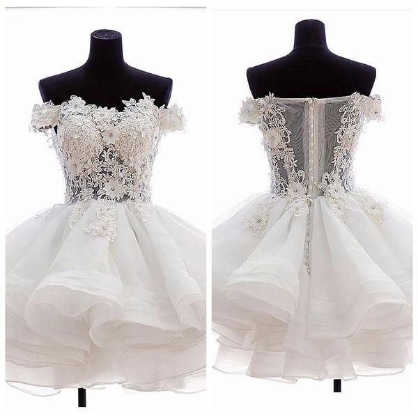 2019 off shoulder lace appliques ball gown wedding dresses beaded short mini bridal gowns real ps vestidos de mariee pleated, White
2019 off shoulder lace appliques ball gown wedding dresses beaded short mini bridal gowns real ps vestidos de mariee pleated, White