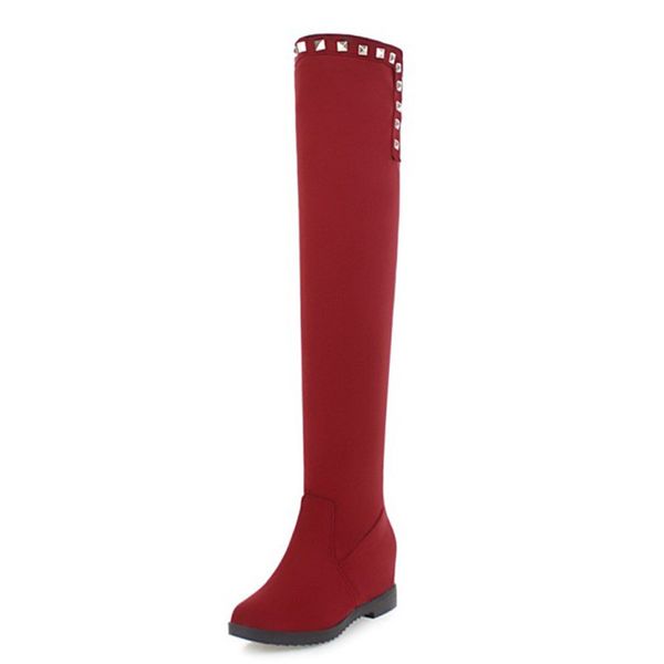 kalenmos women over the knee boots increasing mid heel slip on long boots ladies flock plush warm winter plus size 33-46, Black
kalenmos women over the knee boots increasing mid heel slip on long boots ladies flock plush warm winter plus size 33-46, Black