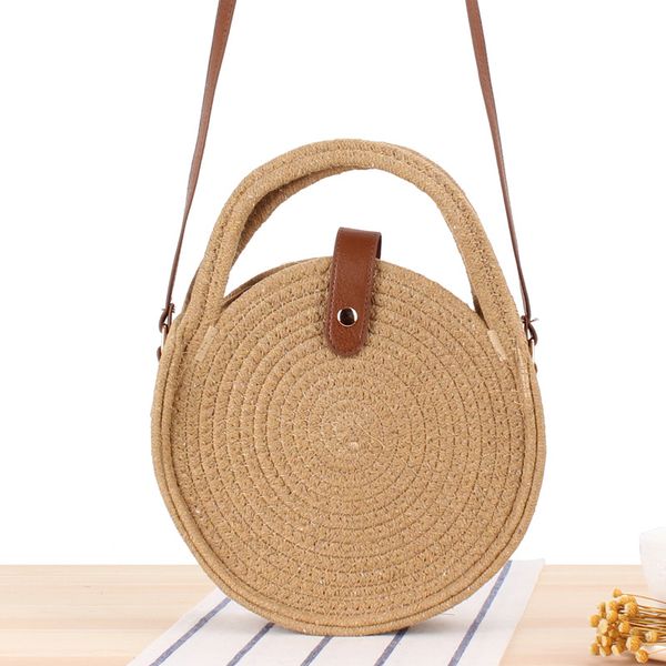new round cotton rope single shoulder woven bag beach bag mori straw small round pie messenger
new round cotton rope single shoulder woven bag beach bag mori straw small round pie messenger