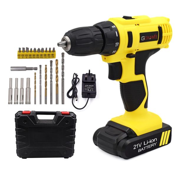 goxawee 21v/12v electric screwdriver cordless electric mini drill lithium-ion battery operated rechargeable power tools 2-speed
goxawee 21v/12v electric screwdriver cordless electric mini drill lithium-ion battery operated rechargeable power tools 2-speed