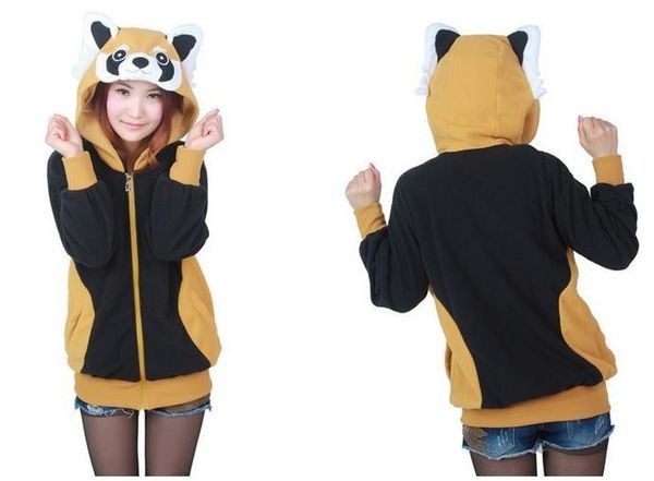 kawaii women men animal raccoon hoodie with ears cute cosplay red panda zipper hoody jacket winter fleece couple sweatshirt, Black
kawaii women men animal raccoon hoodie with ears cute cosplay red panda zipper hoody jacket winter fleece couple sweatshirt, Black