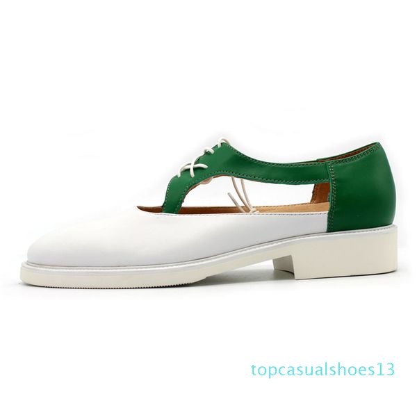 designer hollow out lace up sandals for men street white green spliced handmade cow leather shoes outdoor formal sandals hombre t13, Black
designer hollow out lace up sandals for men street white green spliced handmade cow leather shoes outdoor formal sandals hombre t13, Black