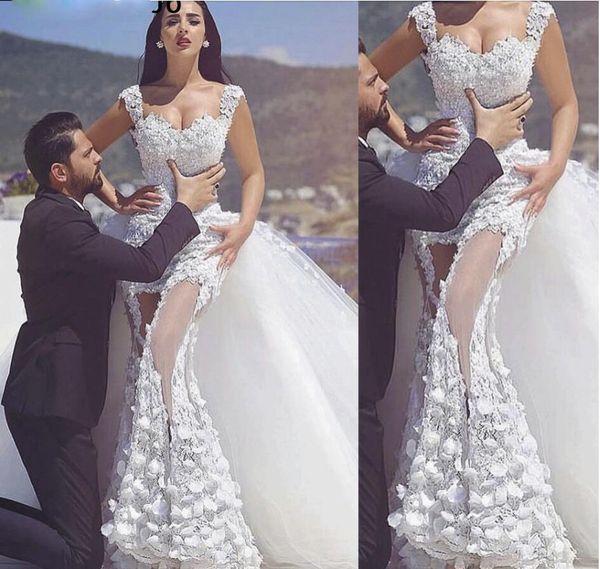 detachable train mermaid wedding dresses 2020 vestido de novia sleeveless lace applique handmade flowers sweetheart neck bridal gowns, White
detachable train mermaid wedding dresses 2020 vestido de novia sleeveless lace applique handmade flowers sweetheart neck bridal gowns, White