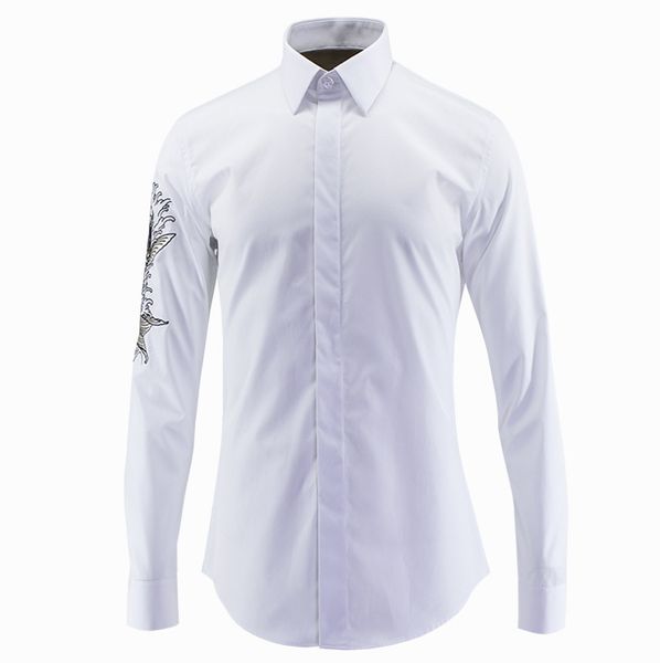 middle guofeng carp embroidery shirt male brand men's wear shirt slim fit male, White;black
middle guofeng carp embroidery shirt male brand men's wear shirt slim fit male, White;black