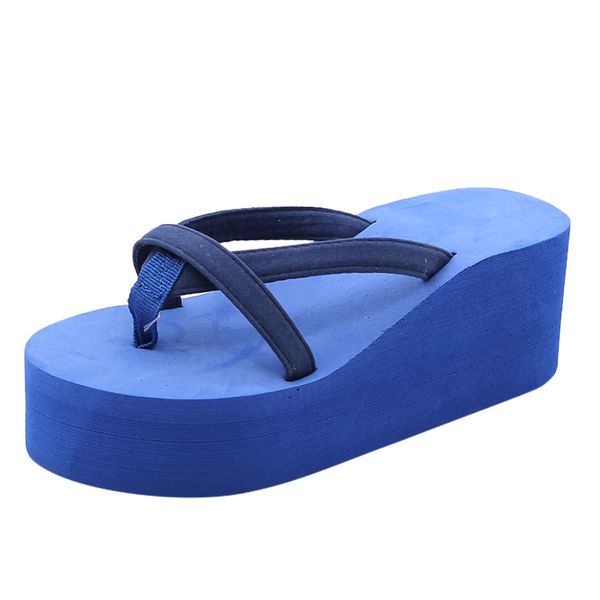 women solid color beach flip-flops high-heeled wedge with thick-legged sandals fashion flat round toe shoes woman on tide apr 8, Black
women solid color beach flip-flops high-heeled wedge with thick-legged sandals fashion flat round toe shoes woman on tide apr 8, Black