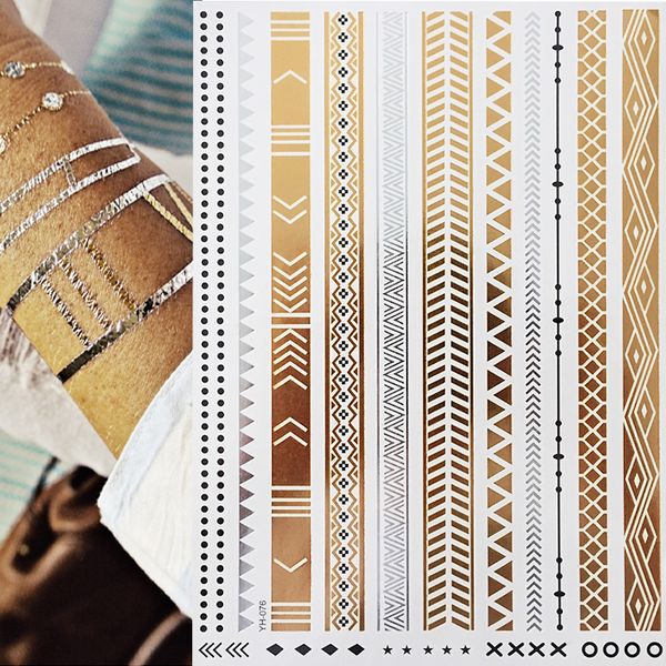 1pcs metallic tattoo temporary waterproof party favor boby stickers for body art
1pcs metallic tattoo temporary waterproof party favor boby stickers for body art