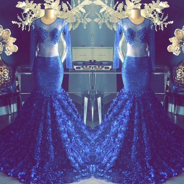 royal blue see through prom dresses sheer long sleeves 3d rose flower sweep train evening gowns mermaid 2k19 cocktail party dress, Black
royal blue see through prom dresses sheer long sleeves 3d rose flower sweep train evening gowns mermaid 2k19 cocktail party dress, Black
