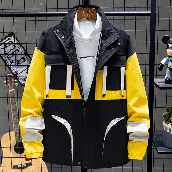new spring autumn bomber hooded big pocket jacket men casual slim patchwork windbreaker jacket male outwear zipper letter coat, Black;brown
new spring autumn bomber hooded big pocket jacket men casual slim patchwork windbreaker jacket male outwear zipper letter coat, Black;brown