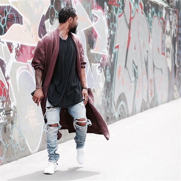 street style men designer jeans hole split zipper washed loose cool straight pants fashion mens jeans, Blue
street style men designer jeans hole split zipper washed loose cool straight pants fashion mens jeans, Blue
