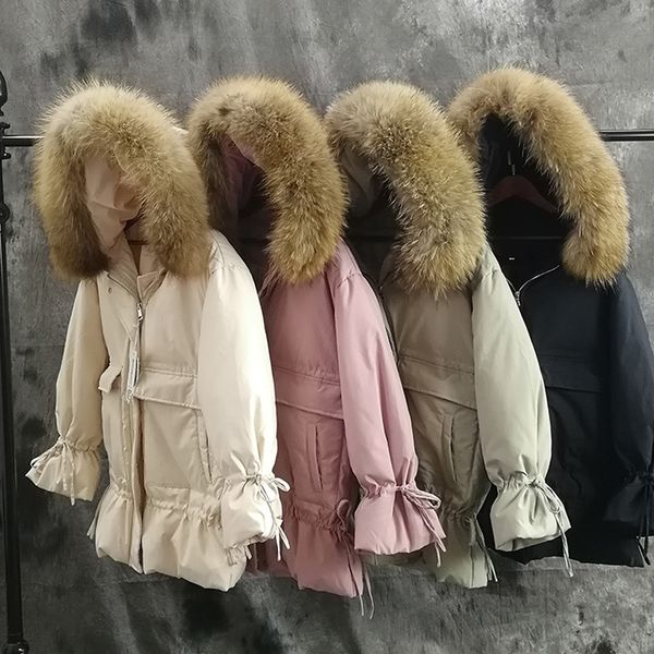big real natural raccoon fur 2020 new women short down jacket winter hooded white duck down parkas female warm coat snow outwear, Black
big real natural raccoon fur 2020 new women short down jacket winter hooded white duck down parkas female warm coat snow outwear, Black