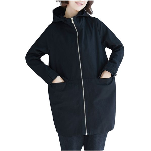 spring autumn cotton trench coat women's wild style clothes medium long plus size loose was thin hooded coat female overcoat, Tan;black
spring autumn cotton trench coat women's wild style clothes medium long plus size loose was thin hooded coat female overcoat, Tan;black