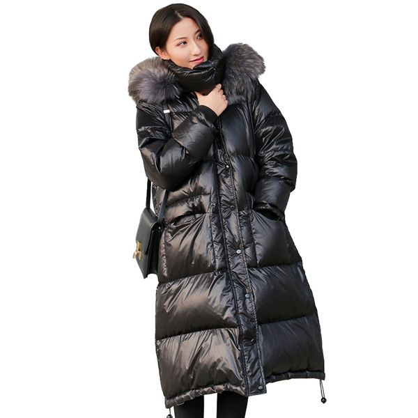 down jacket women's winter parkas 2019 thicken white duck down coat female large size raccoon fur collar coats g613, Black
down jacket women's winter parkas 2019 thicken white duck down coat female large size raccoon fur collar coats g613, Black