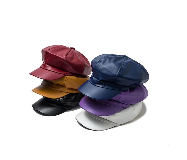 maxi wholesale high-quality pu leather octagonal hat women's autumn british trendy fashion wild leather hats cap beret, Blue;gray
maxi wholesale high-quality pu leather octagonal hat women's autumn british trendy fashion wild leather hats cap beret, Blue;gray