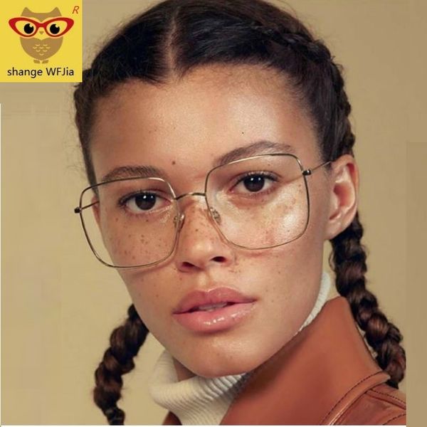 2020 square frame vintage eeygalsses women oversized big size optical frames metal glasses frame clear lens eyeware, Black
2020 square frame vintage eeygalsses women oversized big size optical frames metal glasses frame clear lens eyeware, Black