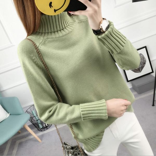 autumn winter women sweater korean style loose turtleneck knitted sweater female solid color pullover long sleeve, White;black
autumn winter women sweater korean style loose turtleneck knitted sweater female solid color pullover long sleeve, White;black