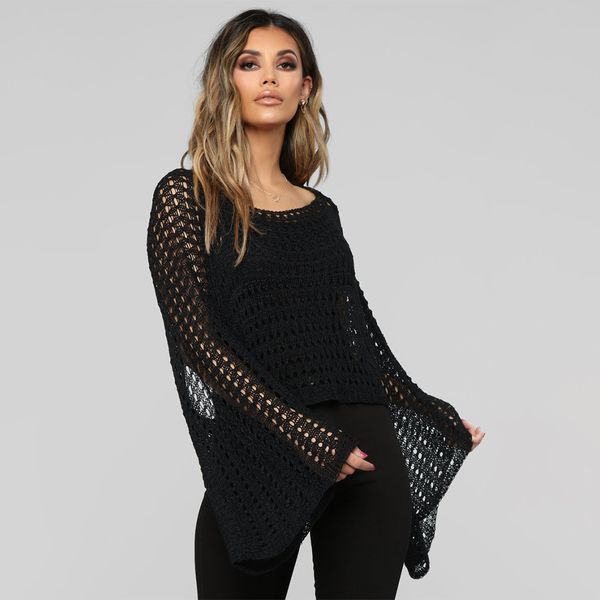 Women Sweater Hollow Out Pullover Sweater Sexy Deep O Neck Long Sleeve Jumpers Poncho Coat Sweater Batwing Sleeve SJ3064
Women Sweater Hollow Out Pullover Sweater Sexy Deep O Neck Long Sleeve Jumpers Poncho Coat Sweater Batwing Sleeve SJ3064
