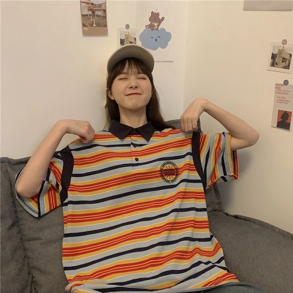 soft girl polo striped short-sleeved t- female ins fashionable loose girl european style clothes shirt clothing shirt in the morning, White
soft girl polo striped short-sleeved t- female ins fashionable loose girl european style clothes shirt clothing shirt in the morning, White