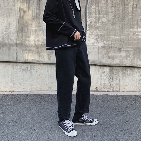 men's jeans 2021 spring and autumn youth solid color edge slim slimming fashion casual wild feet pants black / blue
men's jeans 2021 spring and autumn youth solid color edge slim slimming fashion casual wild feet pants black / blue