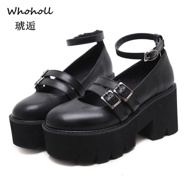 whoholl womens pump gothic shoes ankle strap high chunky heels platform punk creepers shoes female fashion buckle comfortable 40, Black
whoholl womens pump gothic shoes ankle strap high chunky heels platform punk creepers shoes female fashion buckle comfortable 40, Black