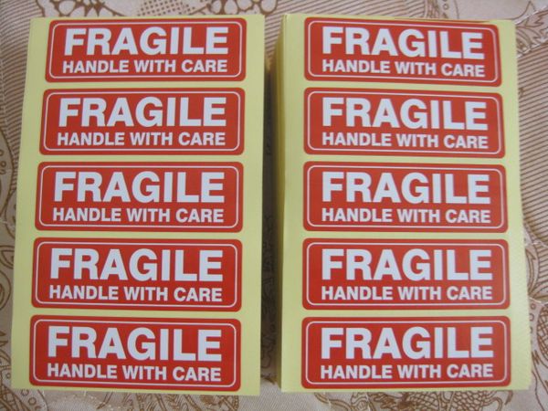 4000pcs/lot 76x25mm FRAGILE HANDLE WITH CARE Self-adhesive Shipping Label Sticker for goods protection, Item No.SS16
4000pcs/lot 76x25mm FRAGILE HANDLE WITH CARE Self-adhesive Shipping Label Sticker for goods protection, Item No.SS16