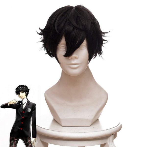 персона 5 акира курусу косплей парик косплей костюм для волос короткие черные шиньоны, Black 
персона 5 акира курусу косплей парик косплей костюм для волос короткие черные шиньоны, Black